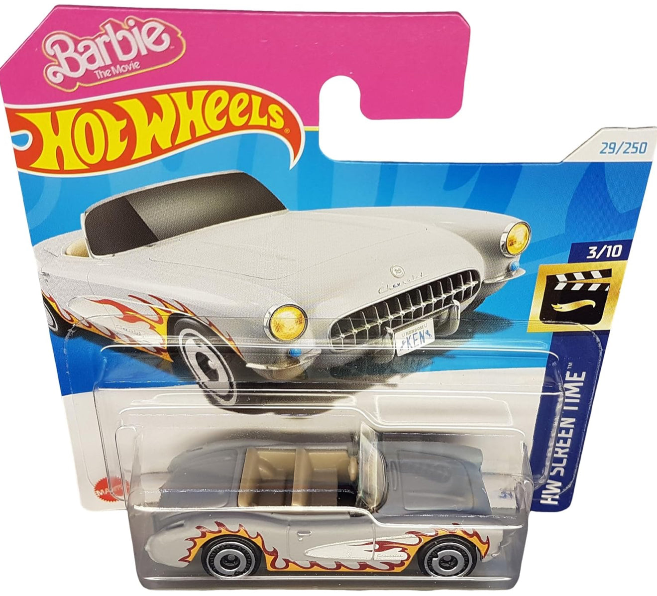 HOT WHEELS BARBIE - 1956 CORVETTE KEN HW SCREEN TIME 3/10 29/250 1:64
