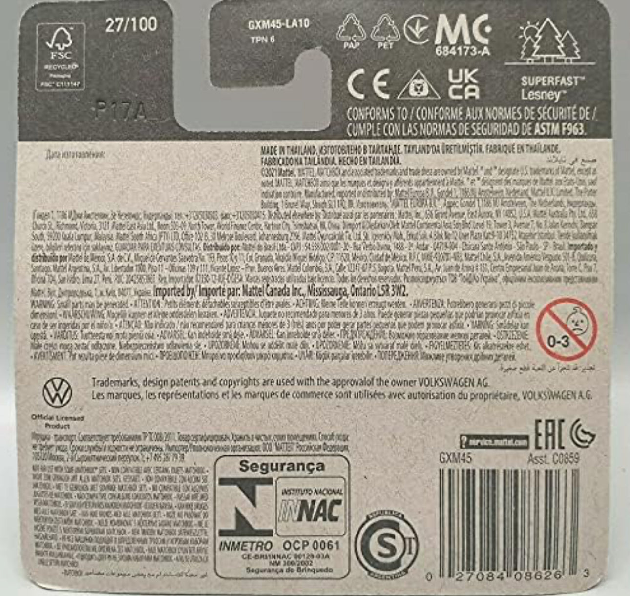 MATCHBOX VW - 2019 VOLKSWAGEN BEETLE COVERTIBLE (weiß) 27/100 1:64