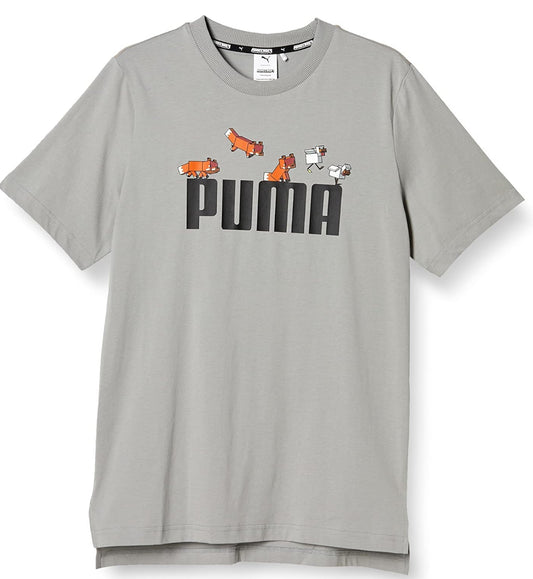 PUMA X MINECRAFT T-SHIRT Herren Gr. M GRAU