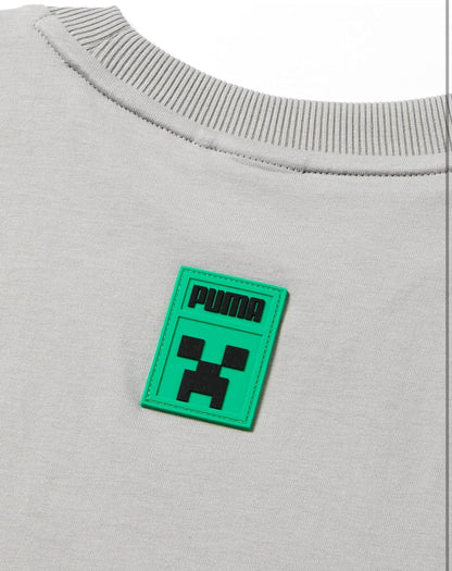 PUMA X MINECRAFT T-SHIRT Herren Gr. M GRAU