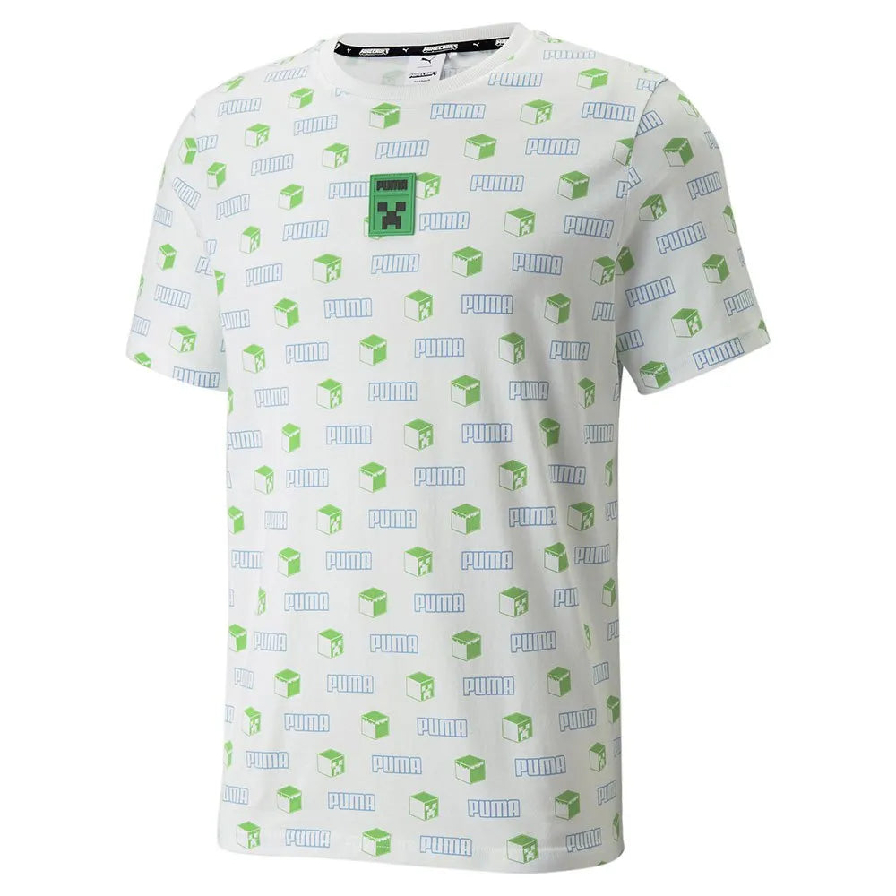 PUMA X MINECRAFT T-SHIRT Herren Gr. M WEISS