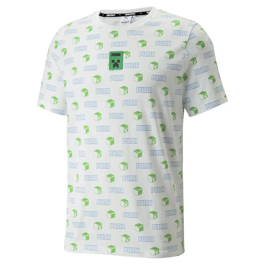 PUMA X MINECRAFT T-SHIRT Herren Gr. M WEISS