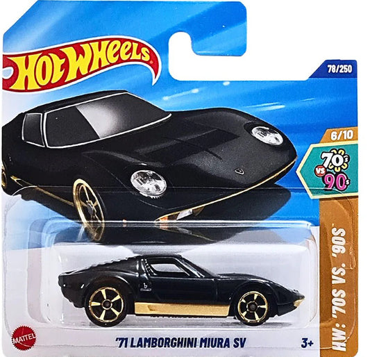 HOT WHEELS Lamborghini  - 71 LAMBORGHINI MIURA SV Schwarz 6/10 HW ´70S VS. ´90S 78/250 1:64