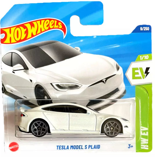 HOT WHEELS TESLA - MODEL S PLAID white 1/10 HW EV 9/250 1:64