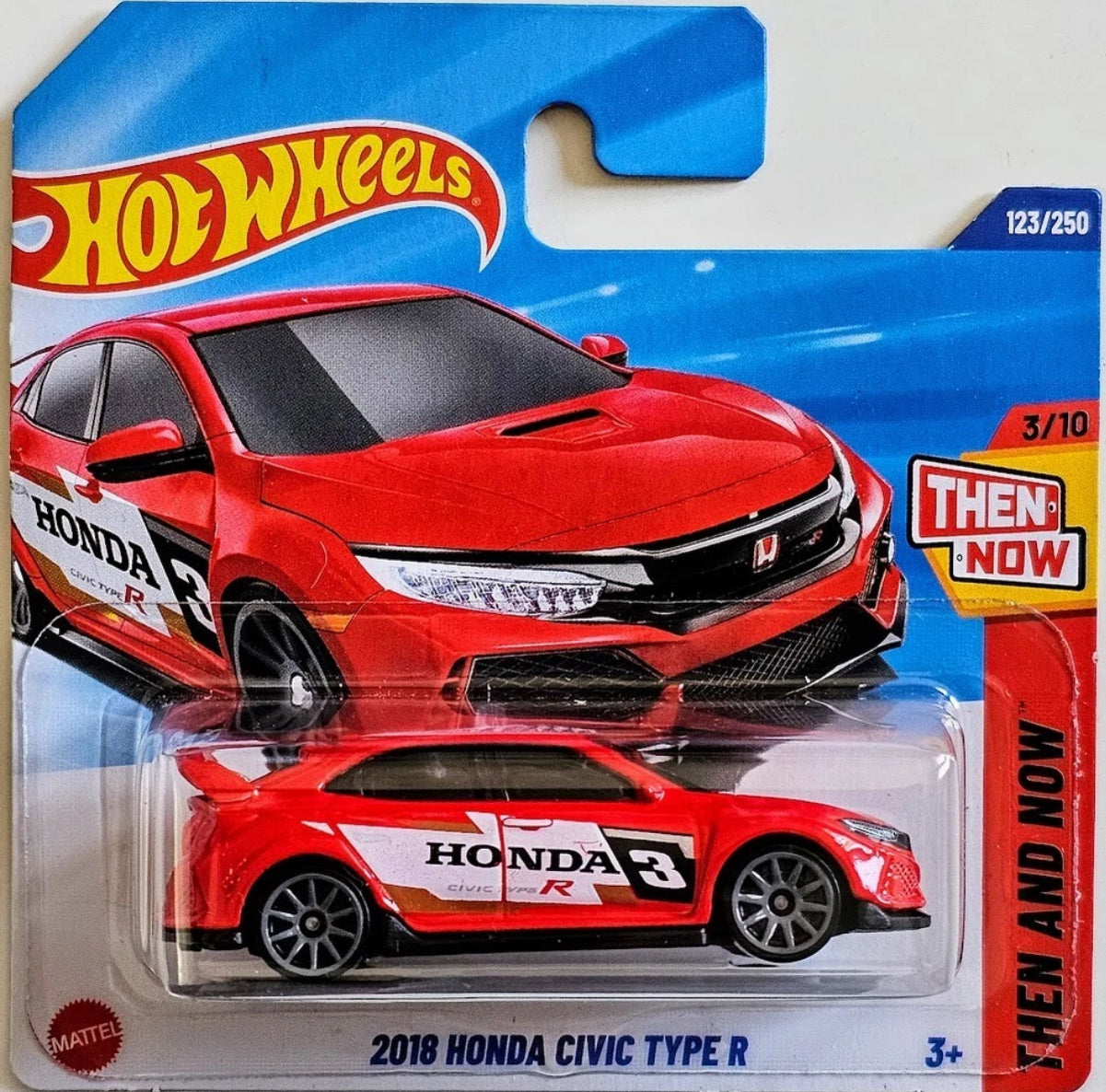 HOT WHEELS HONDA - 2018 HONDA CIVIC TYPE R 3/10 THEN AND NOW 123/250
