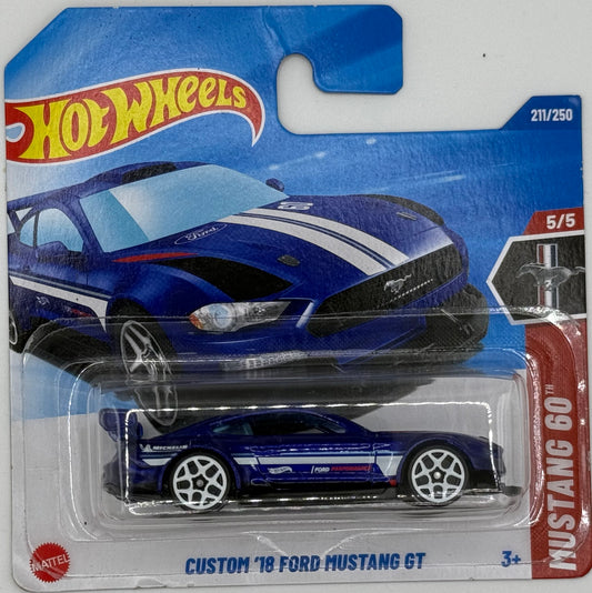 HOT WHEELS FORD  - CUSTOM 18 MUSTANG GT 5/5 MUSTANG 60 211/250 1:64