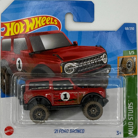 HOT WHEELS FORD - 21 BRONCO 1/5 MUD STUDS 68/250 1:64